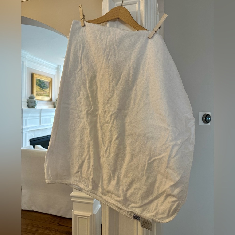 Moms on Call white swaddle blanket